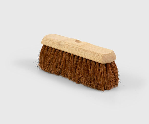 Hill Brush Broom Head - Plain Stock, Filled Natural Coco 10"