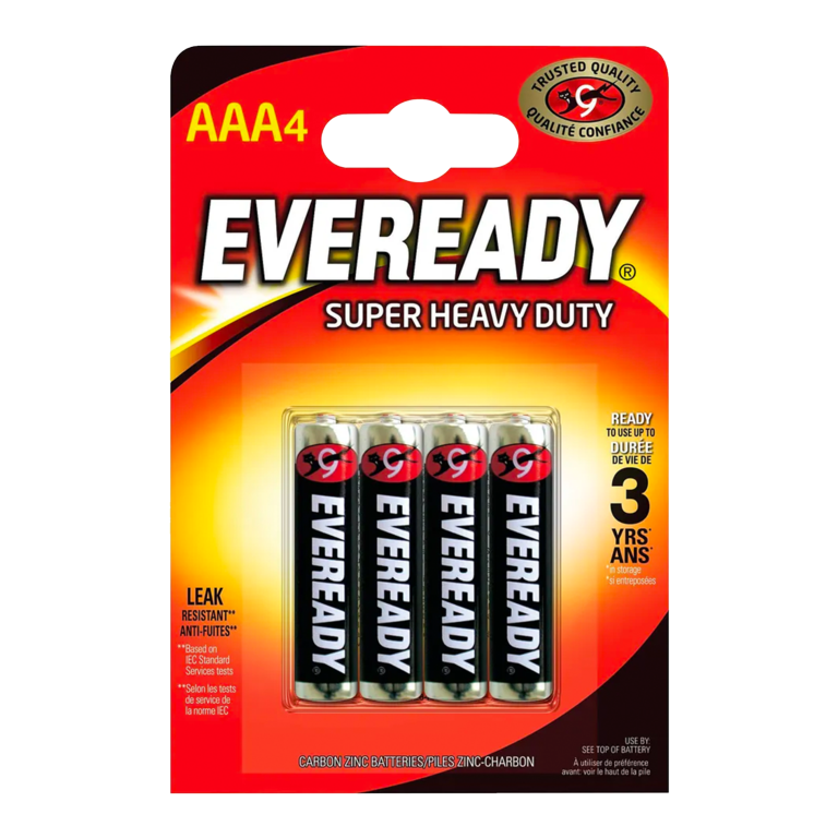 Eveready Pilas Super Heavy Duty AAA Pack 4