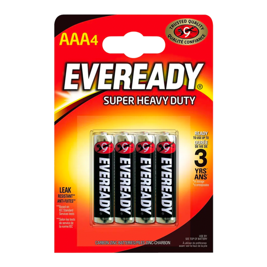 Piles AAA très résistantes Eveready, paquet de 4