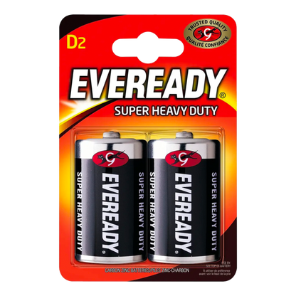 Eveready Baterías Super Heavy Duty D Pack 2