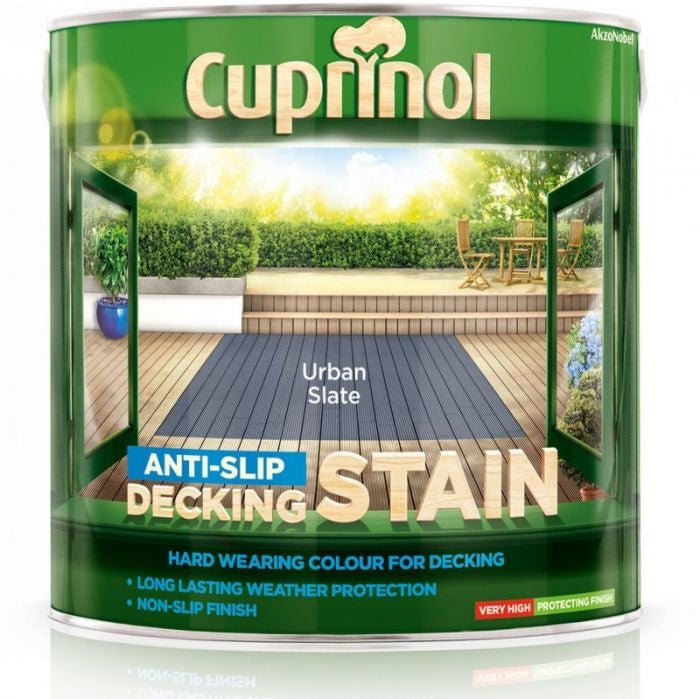 Teinture antidérapante pour terrasse Cuprinol 2,5 L Ardoise urbaine