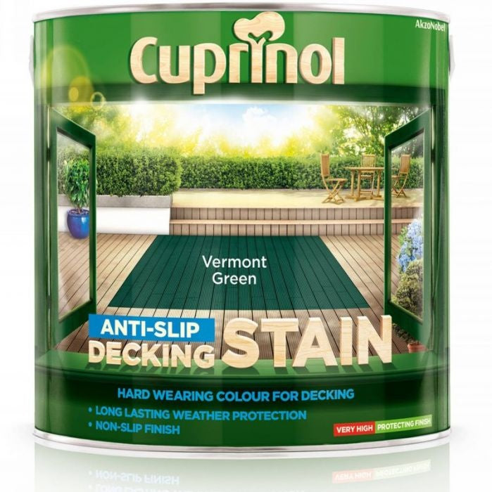 Teinture antidérapante pour terrasse Cuprinol 2,5 L Vert Vermont