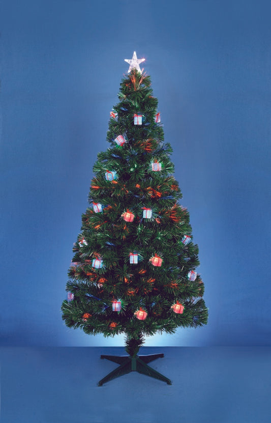 Premier Fibre Optic Tree with Colour Changing Parcels