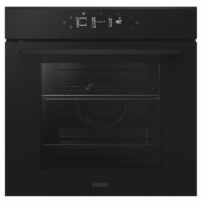 Haier Pyrolytic Oven Black Glass + Compact Combination Oven with AirFry + 14cm Warming Drawer Bundle