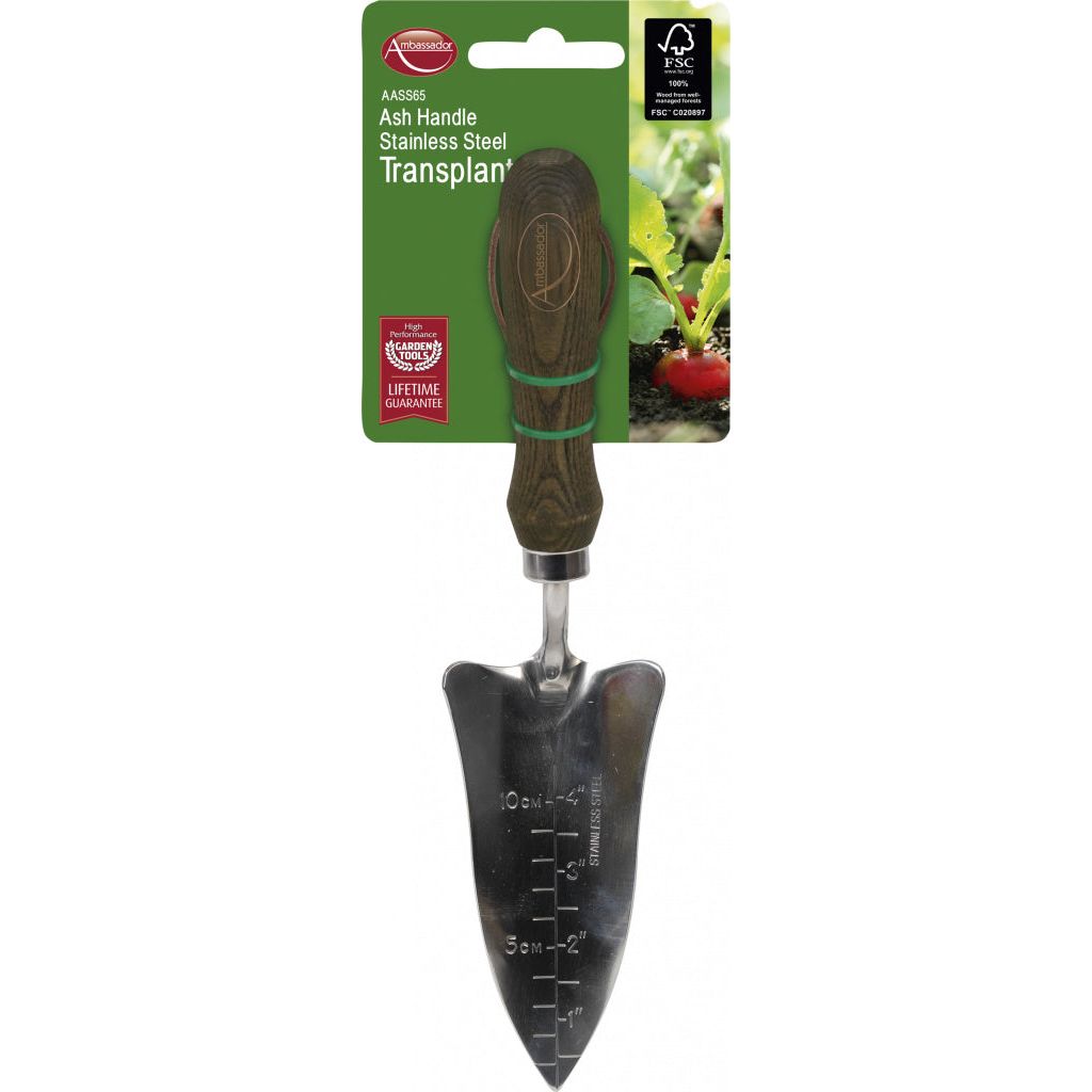 Ambassador Ash Handle Stainless Steel Transplanter