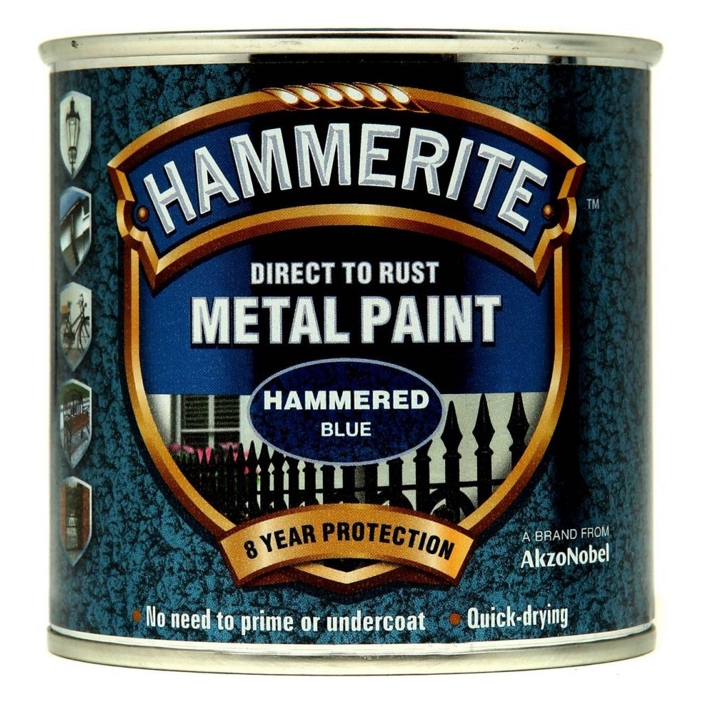 Hammerite Metal Paint Hammered 250ml Blue