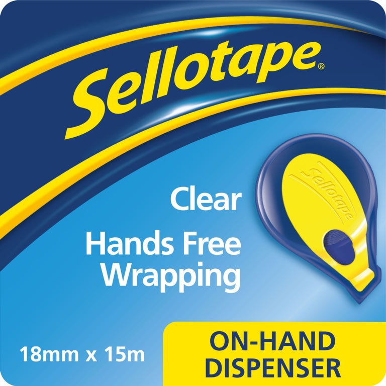 Sellotape On Hand Dispenser Including 18mm x 15m Roll