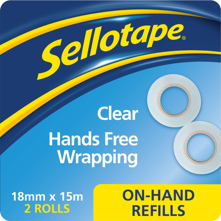 Sellotape On Hand Refill 18mm x 15m (Pack of 2)
