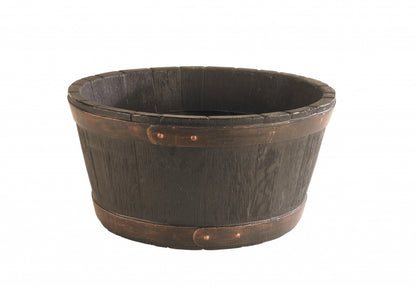 Sankey Round Oak Barrel Planter 49cm