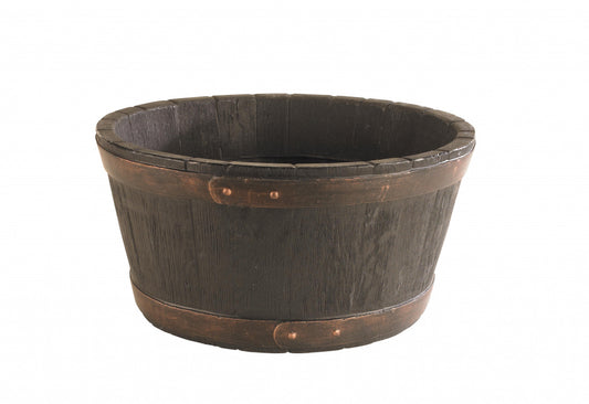 Sankey Round Oak Barrel Planter