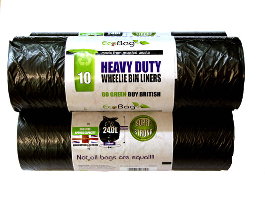 Ecobag 10 Wheelie Bin Liners Black