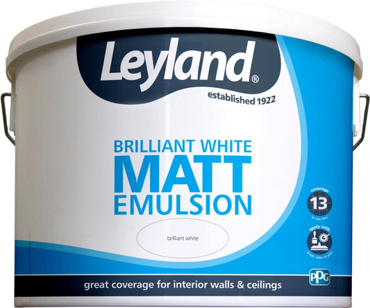Leyland Matt Emulsion 10L Brilliant White