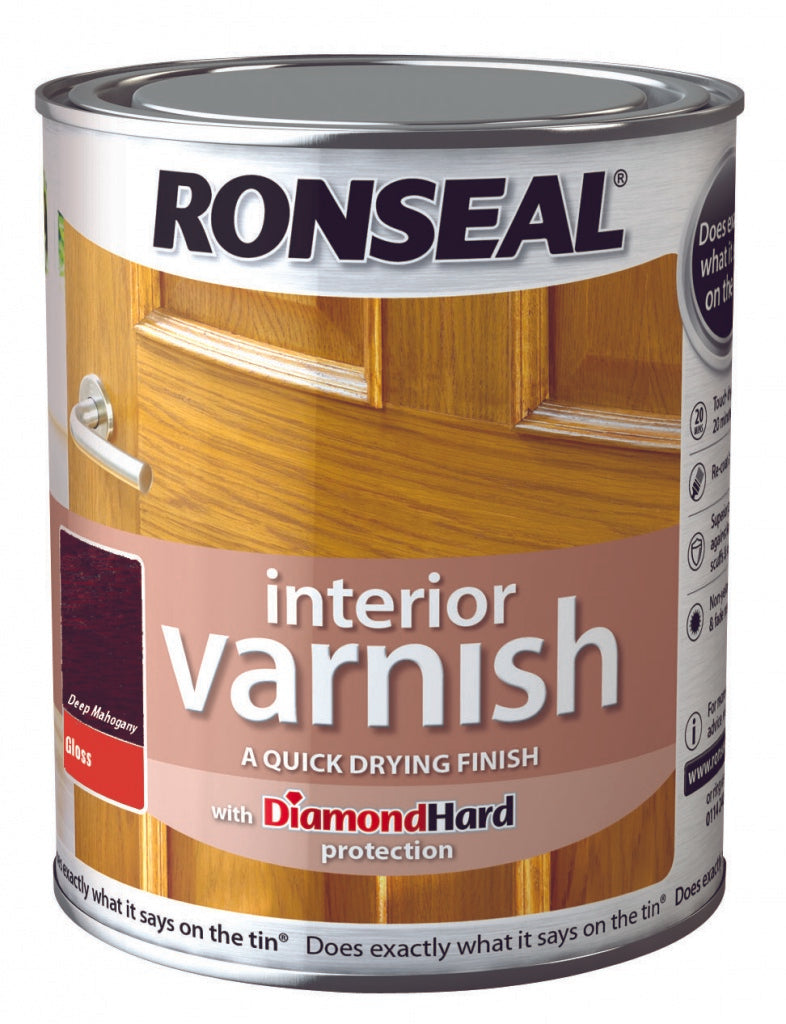 Ronseal Barniz Interior Brillo 250ml Caoba Profundo