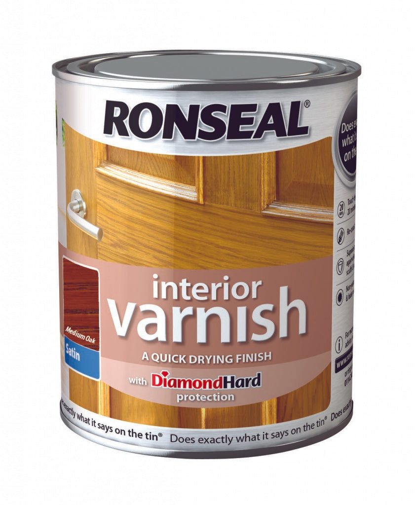 Ronseal Vernis Intérieur Satiné 750ml Chêne Moyen