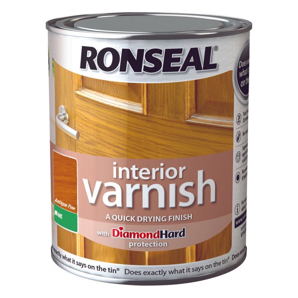 Ronseal Interior Varnish Matt 250ml Antique Pine