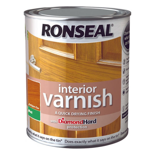 Ronseal Interior Varnish Matt 750ml Antique Pine