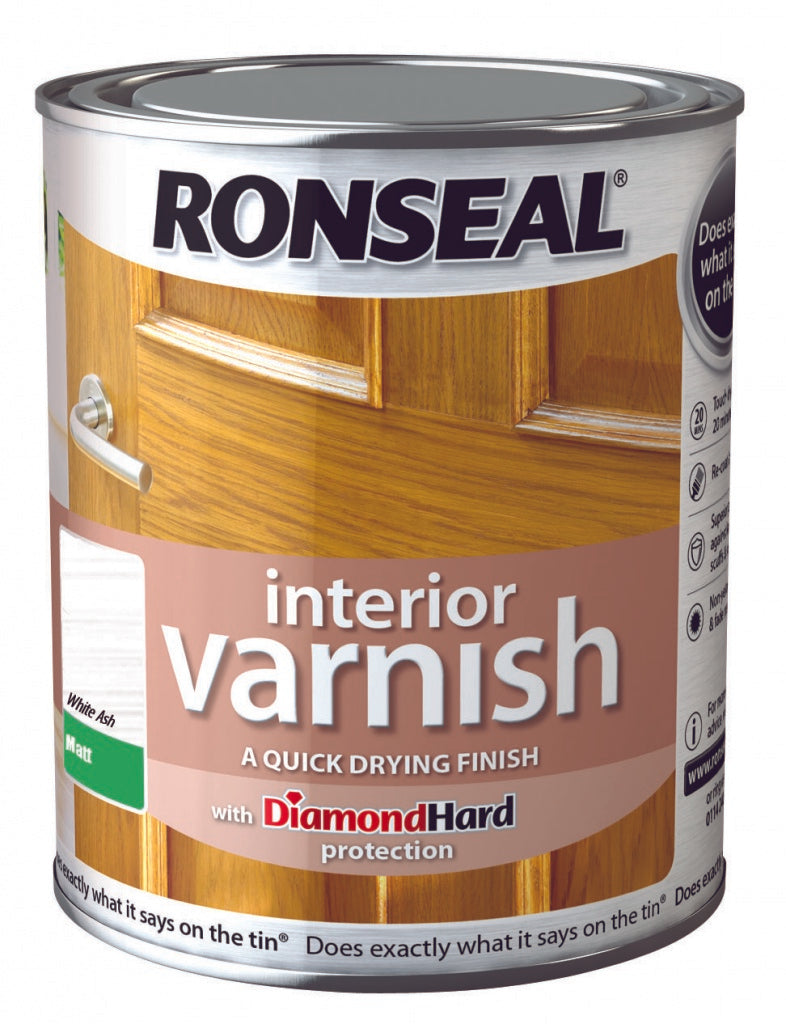 Ronseal Interior Varnish Matt 750ml White Ash