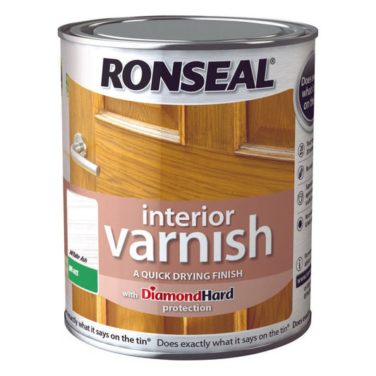 Ronseal Interior Varnish Matt 750ml White Ash