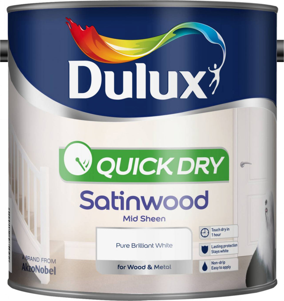 Dulux Séchage rapide Satinwood 2,5 L Blanc brillant pur