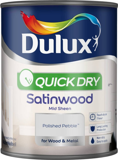 Dulux Secado Rápido Satinwood 750ml Guijarro Pulido