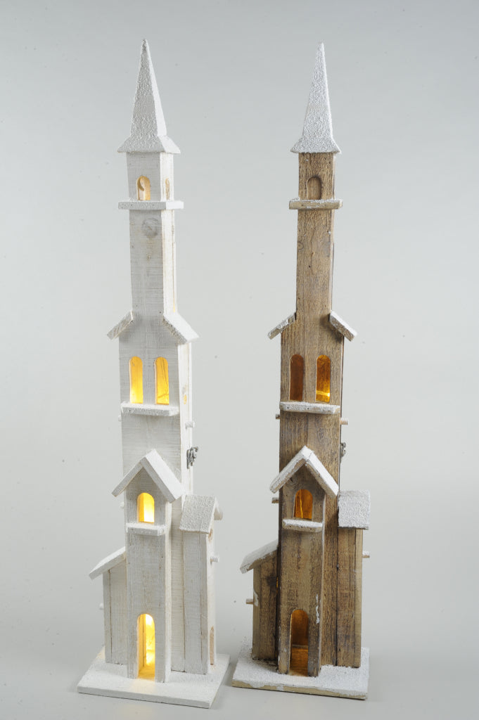 Kaemingk LED Wooden Church Warm White