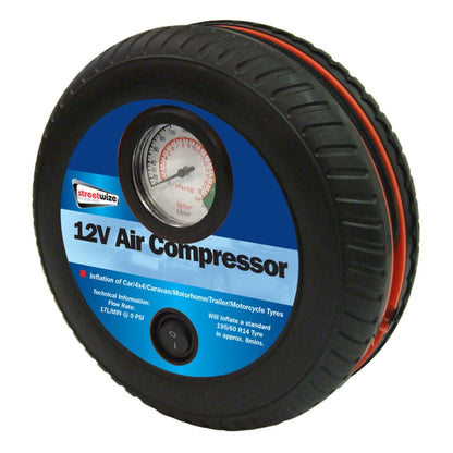 Streetwize Tyre Shape Air Compressor Black