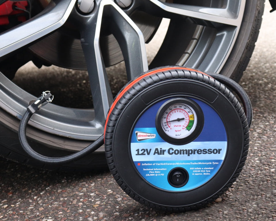 Streetwize Tyre Shape Air Compressor Black