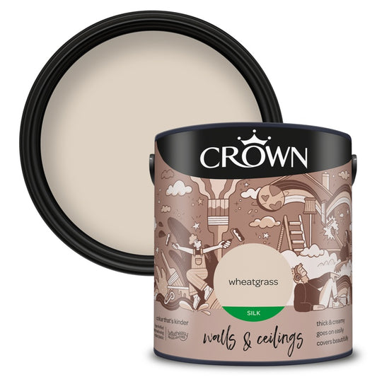 Crown Paredes y Techos Seda 2.5L Pasto de Trigo