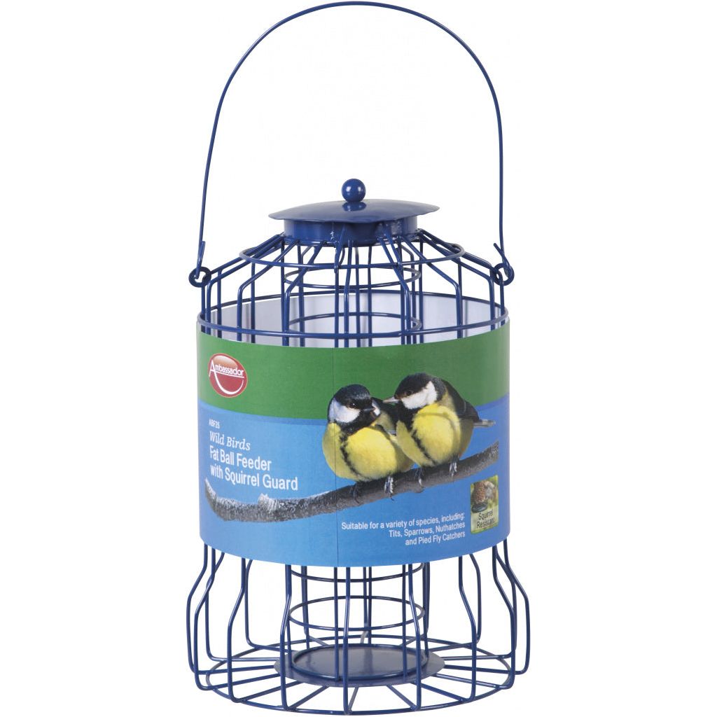 Ambassador Wild Birds Fat Ball Feeder With Squirrel Guard