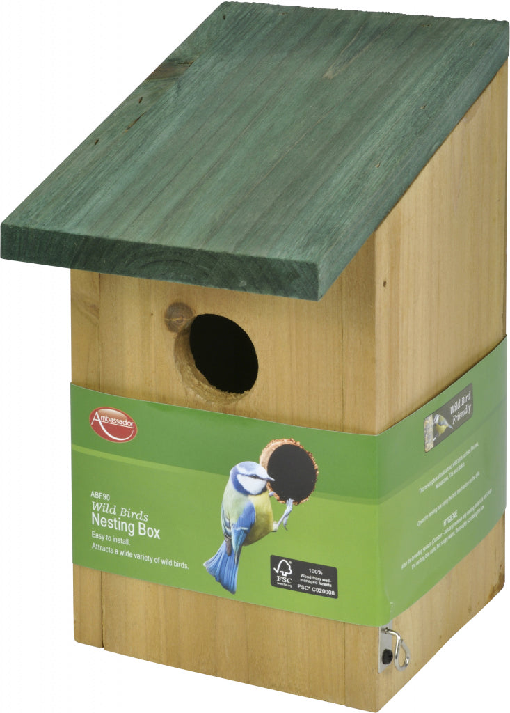 Caja nido para pájaros pequeños Ambassador de madera 