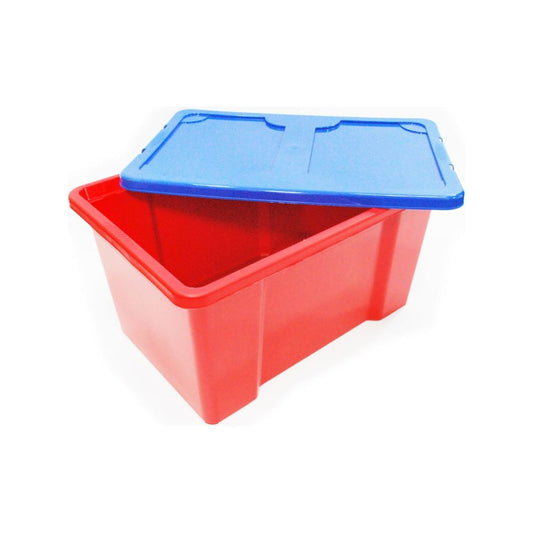 Boîte rouge TML avec couvercle bleu foncé