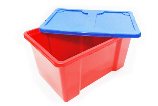 Caja TML Roja Con Tapa Azul Oscuro