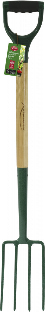 Ambassador Natural Ash Handle Carbon Steel Border Fork