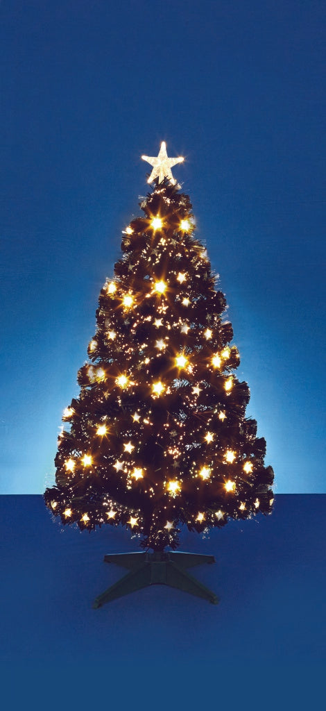 Premier Fibre Optic Tree Black with Warm White LEDs