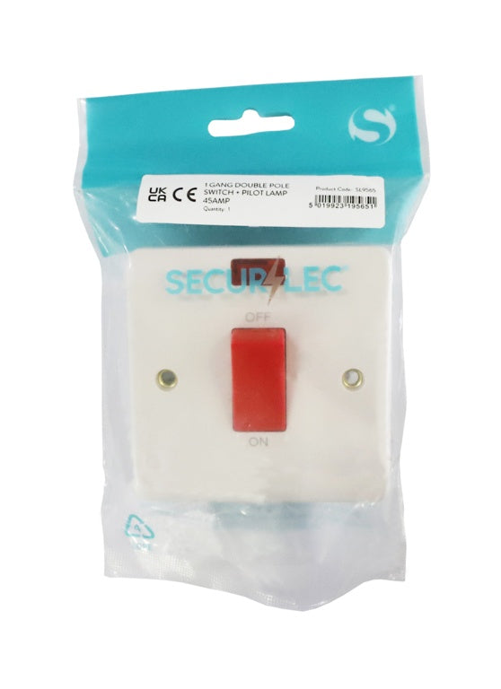 Securlec 1 Gang Double Pole Switch & Pilot Light