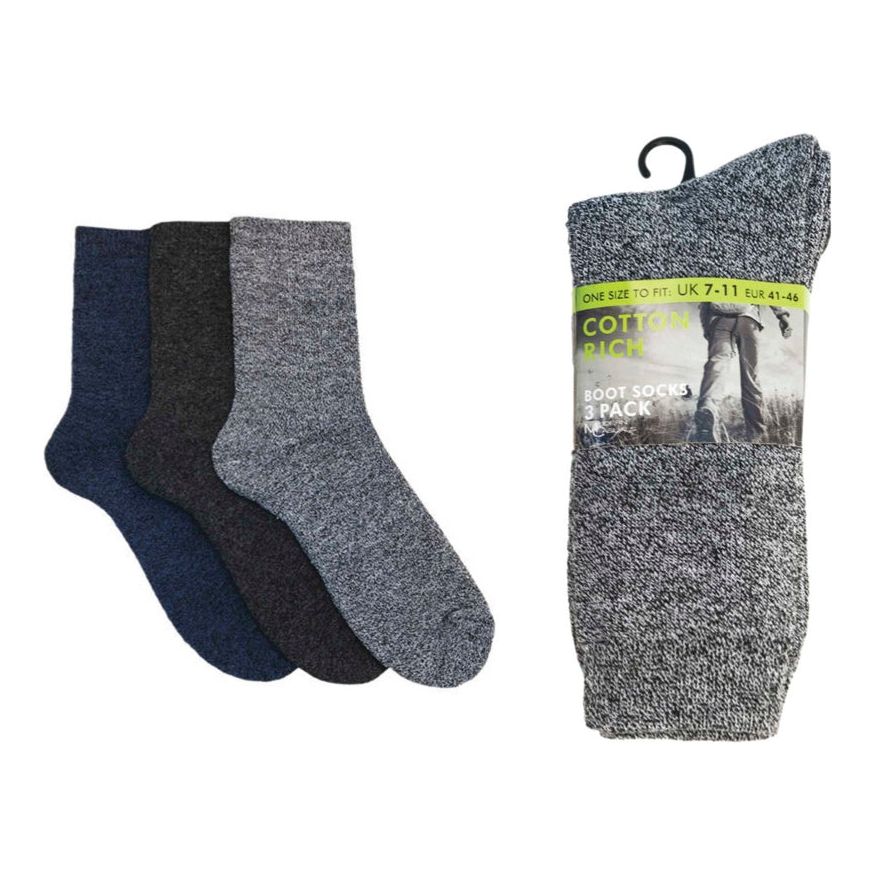 Cotton Rich Mens Boot Socks