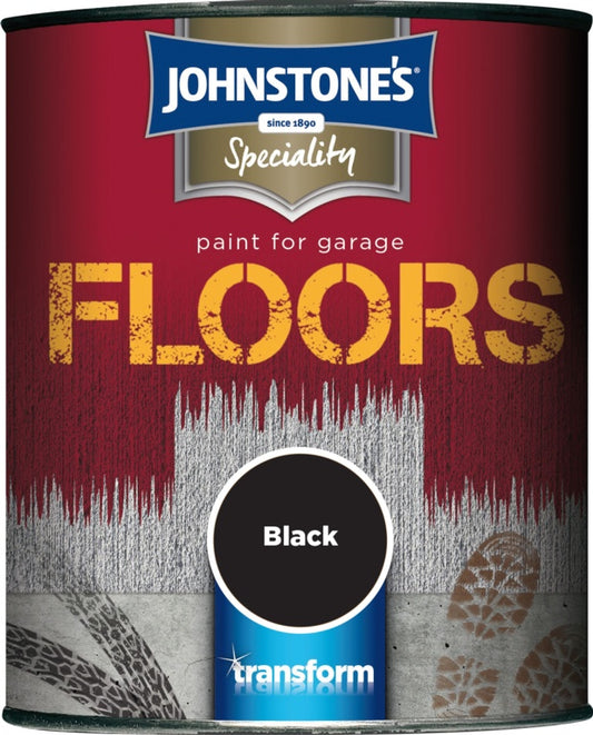 Johnstone's Garage Pintura para suelos semibrillante 750 ml Negro