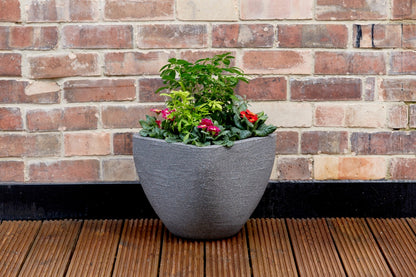 Sankey Square Top Round Base Planter Ash