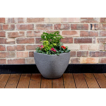 Sankey Square Top Round Base Planter Ash