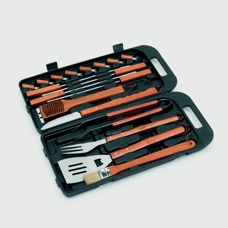 Landmann Bamboo Tool Set In Case