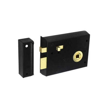 Securit Rim Latch With Snib Black