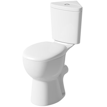 SP Corner Comfort Height Close Coupled Toilet W: 360mm H: 865mm D: 620mm