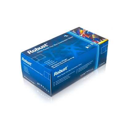 Aurelia Robust Nitrile Powder Free Blue Disposable Gloves