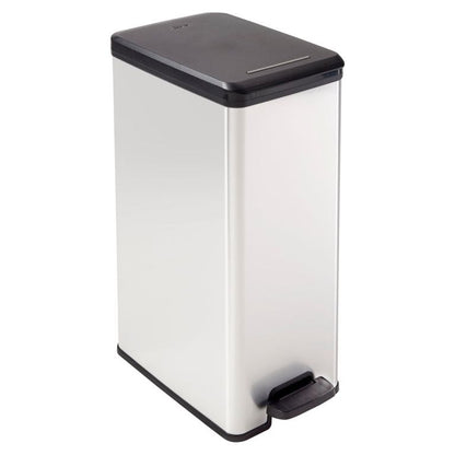 Curver Slim Line Stainless Steel Effect Deco Pedal Bin