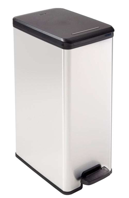 Curver Slim Line Stainless Steel Effect Deco Pedal Bin