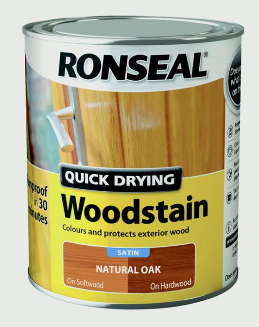 Ronseal Lasure pour bois satinée à séchage rapide 750 ml Chêne naturel