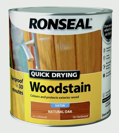 Ronseal Lasure pour bois satinée à séchage rapide 2,5 L