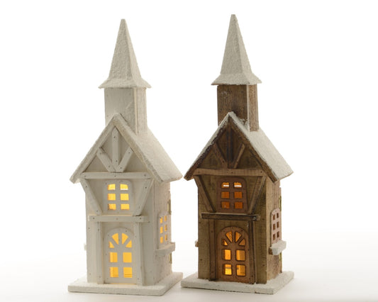 Kaemingk Indoor LED Wooden Tower 2 Assorted