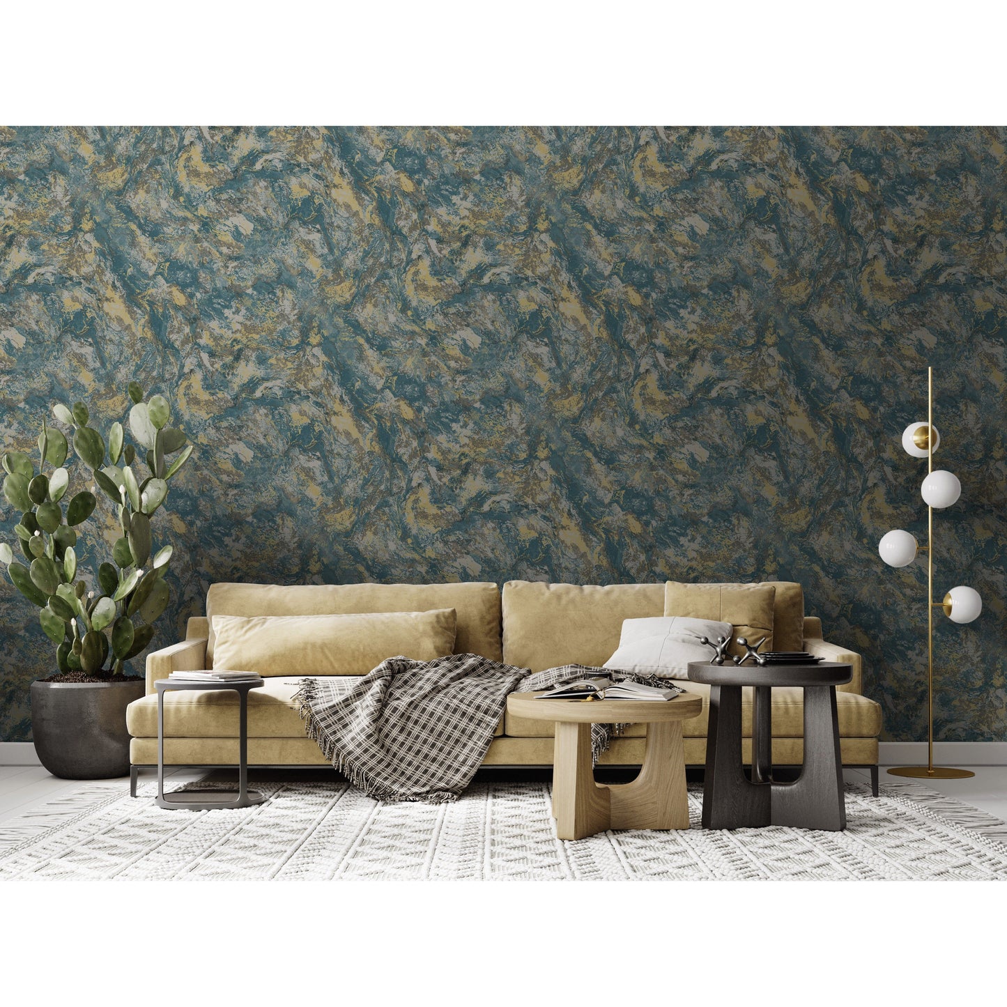 Holden Levanto Marble Teal /Gold Wallpaper (36293)