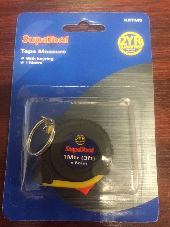 SupaTool Mini Tape Measure With Keyring 1m